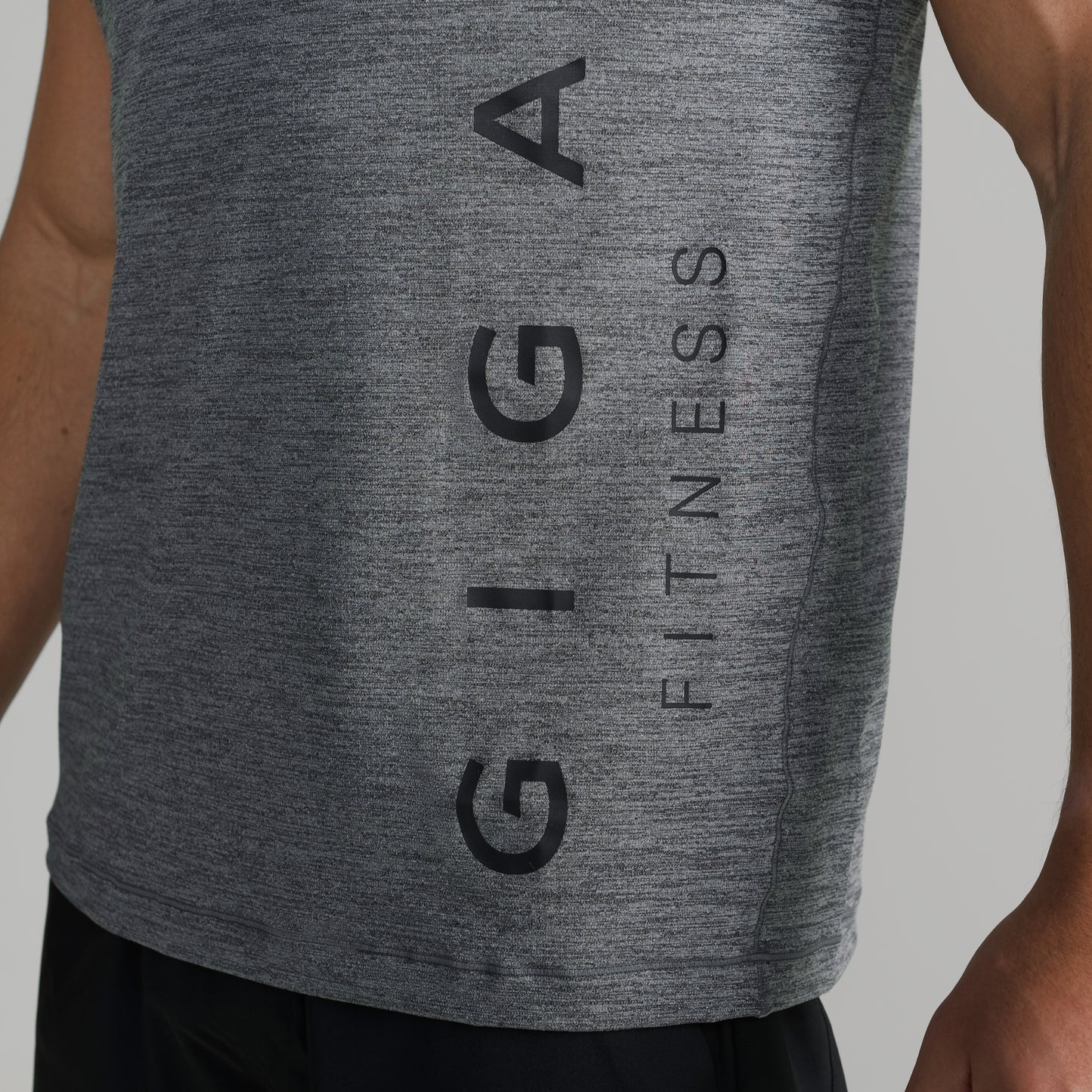 Close-up of GIGA logo on grey Core Tank side