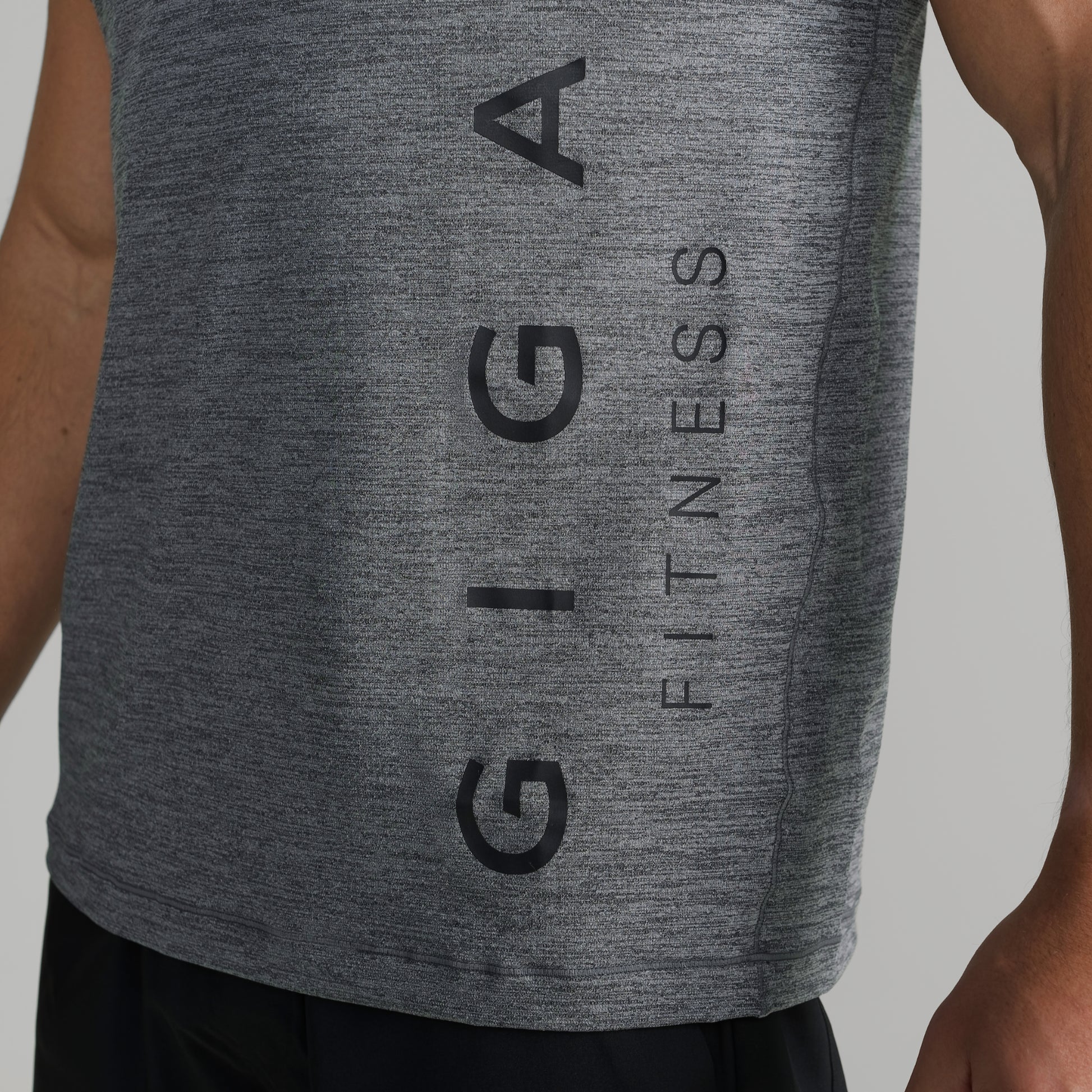 Close-up of GIGA logo on grey Core Tank side